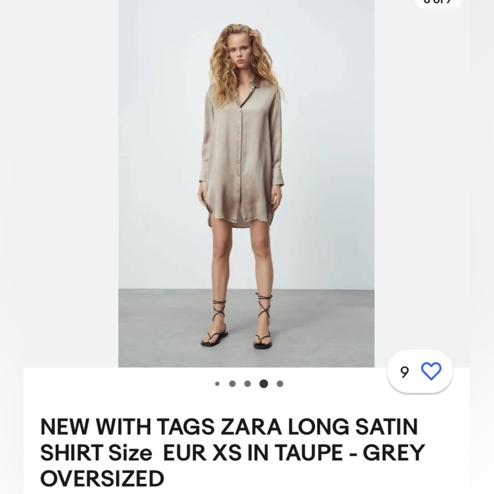 Zara Oversized Satin Effect Long Top